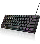 Mini 60% Gaming Keyboard, RGB Backlit 61 Key Ultra-Compact Keyboard, MageGee TS91 Ergonomic Water...
