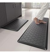 StepAura Kitchen Mats for Floor 2 Piece - Anti Fatigue Mats for Kitchen Floor - Non Slip Cushione...