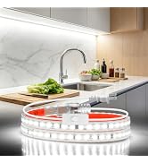 Aclorol 110V LED Under Cabinet Strip Lights 24 Inch for Kitchen 6000K White | Waterproof IP67, Se...