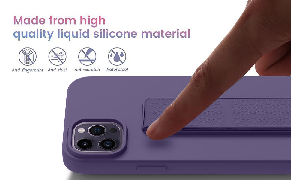 IP 14 pro max case with stand purple