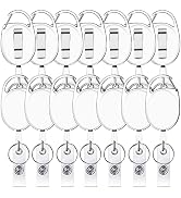 14 Pack Retractable Badge Holders, Viaky White Badge Holder with Clip Retractable Keychain Clips ...