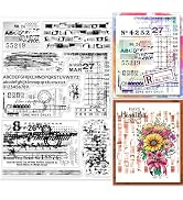 GLOBLELAND Vintage Background Clear Stamps for Cards Making Retro Text Background Clear Stamp Sea...