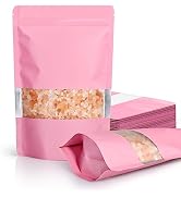 100 Pack Smell Proof Bags, Resealable Bags with Matte Window, Foil Pouch Stand Up Sealable Bags f...
