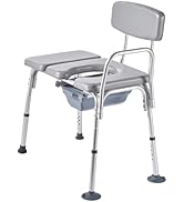 VEVOR Bedside Commode Chair, 500 lbs Load Capacity, 4-in-1 Portable Toilet and Raised Toilet Seat...