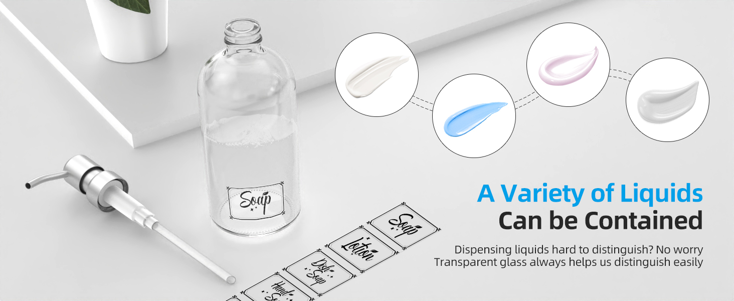glass soap dispenser with pump