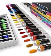 GOTIDEAL Acrylic Paint Set, Artist Grade 48 Colors/Tubes(23ml, 0.77 oz) Non Toxic Non Fading,Rich...