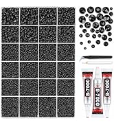 BlissVeritura 32000Pcs Black Jelly Rhinestones for Bedazzling Kit,Mix Sizes Black Resin Flatback ...