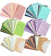 Flartmo 102 Unique Textured Scrapbook Papers and Mesh Fabric Sheets(17 Designs × 6 Colors), Handm...