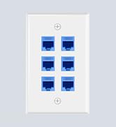 VCE UL-Listed CAT6 Ethernet Wall Plate 6 Port, Single-Gang Keystone Wall Plate with RJ45 CAT6 Key...