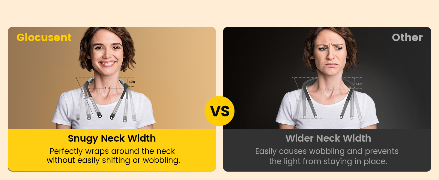 Glocusent Neck Light Book Light for Bedtime Reading Neck Reading Light
