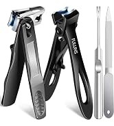 Nail Clippers for Men Thick Nails,16mm Wide Jaw Opening Toenail Clippers Long Handle 360 Degree R...