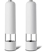 Sonhomay Electric Salt and Pepper Grinder Set Battery Powered, Automatic One Hand Operation with ...