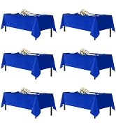 sancua Royal Blue Tablecloth for 8 Foot Rectangle Tables, 6 Pack - 60x120 Inch - Washable Fabric ...