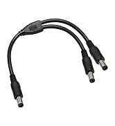 3-Pack 18AWG DC 5.5mm x 2.1mm 12V/24V DC Power Splitter Cable, 1 Male to 2 Male for CCTV Surveill...