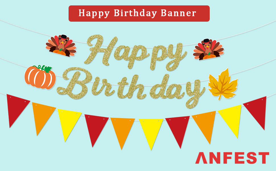 golden birthday party banner
