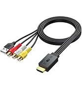 AUTOUTLET RCA to HDMI Converter with Aspect Ratio Switch (4:3/16:9), 1080P/720P AV to HDMI Compos...