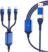 100W Multi Charging Cable, USB C to Multi Charger Cable Nylon Braided 3 in 1 Charging Cable with ...