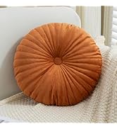 Teieas Velvet Round Throw Pillow Pleated Round Pillow Cushion Decoration for Couch Chair Bed Car ...
