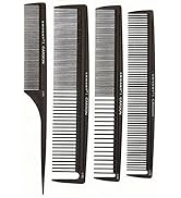 Cricket Professional Hair Stylist Carbon Styling Comb Set, Variety Pack of 4