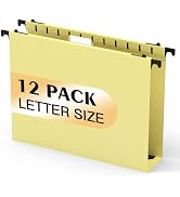 Extra Capacity Plastic Hanging File Folders,12 Pack Reinforced Hang Folder,Heavy Duty 2 Inch Expa...