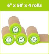 Tangibay Pre-Taped Masking Paper for Painting - 6 inch x 50 feet Tape and Drape Painters Paper, P...