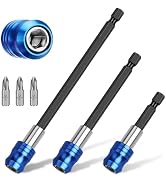 SUNJOYCO 6 PCS Magnetic Drill Bit Extension Set, 1/4" Impact Extensions, Hex Extension Bit Holder...