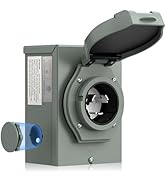 CAMWAY Predrilled 50 Amp Generator Inlet Box - NEMA SS2-50P Power Inlet Box 125/250V 12500W 50A W...