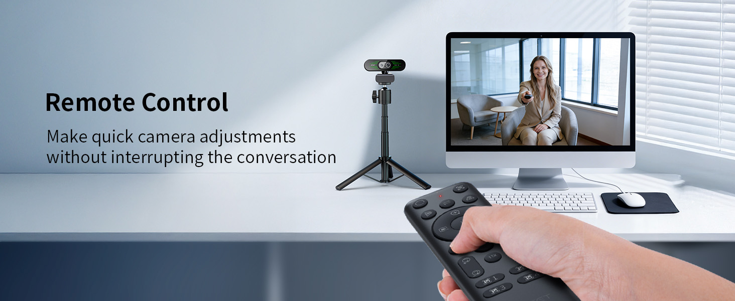 Use the remote for instant camera adjustments such as zoom or camera switching