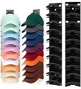 Lydia's Deal 2 Pack Hat Organizer for Baseball Caps – Wall Mounted Rack Holds 20 Hats, Curved Sup...