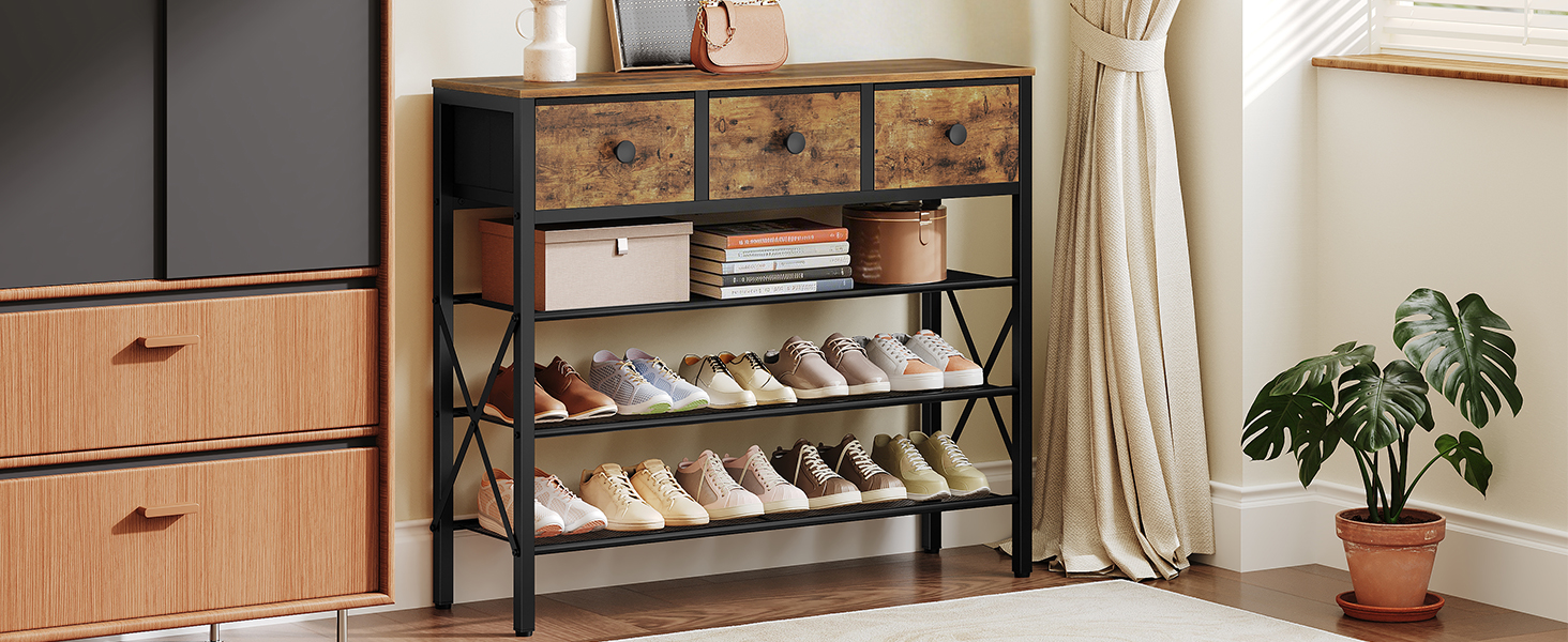 shoe rack with drawers