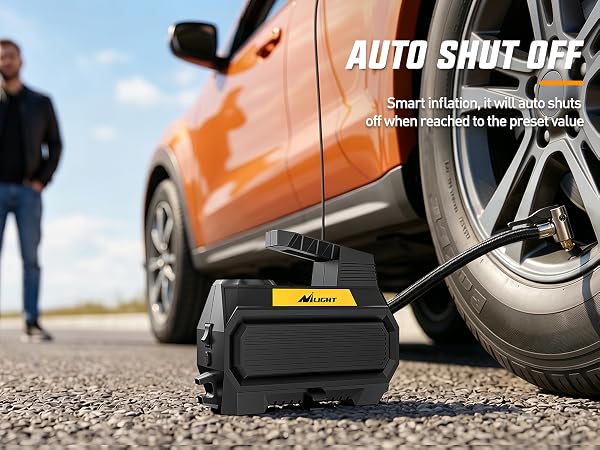 Nilight portable tire inflator with digital pressure gauge