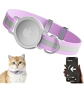 AirTag Cat Collar, Ultra Elastic Cat Tracker Collar with Apple Air Tag Holder, [Lightweight & Scr...
