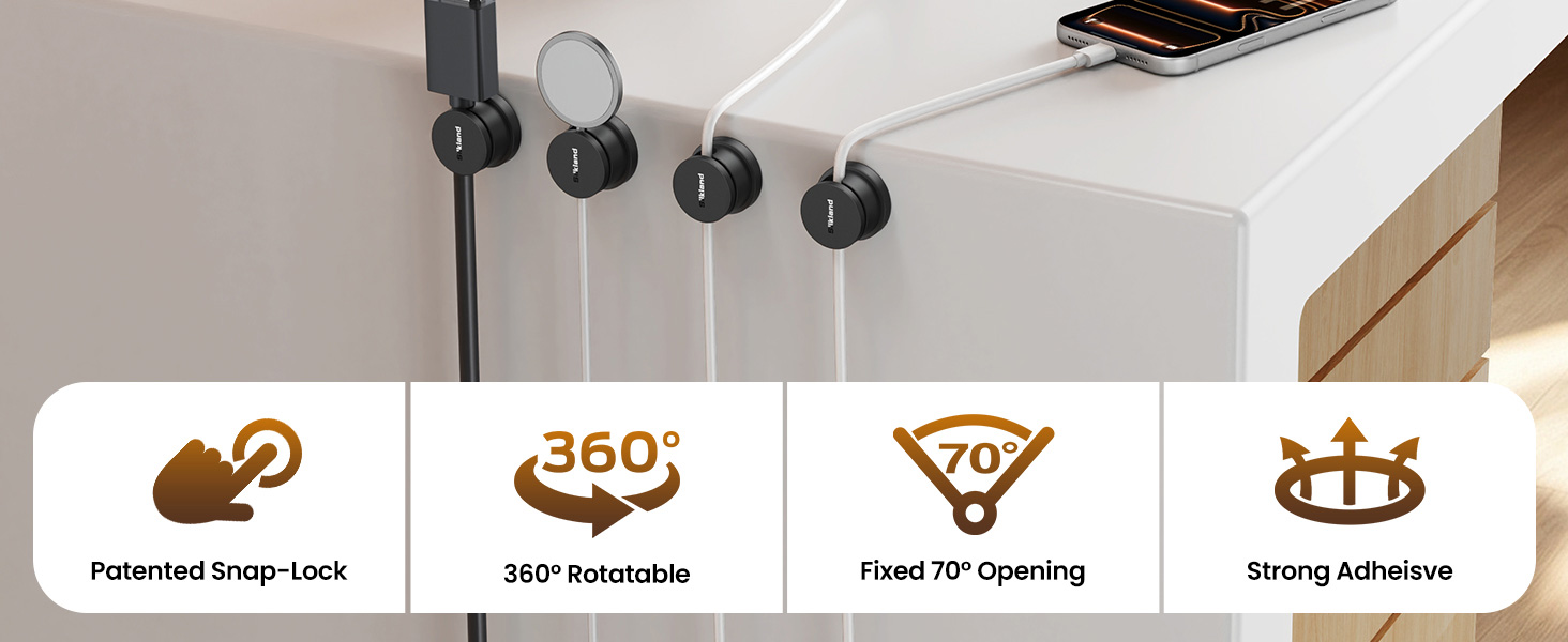 Silkland Rotable Snap-Lock Cable Clips