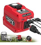 220W Power Inverter Compatible with Milwaukee 18V Battery, DC 18V to AC 110V Battery Inverter, Po...