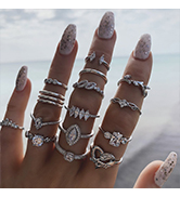 crystal statement rings set