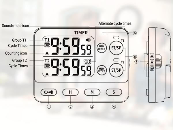 Dual Kitchen Timer Instructions
