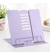 MSDADA Desk Book Stand Metal Reading Rest Book Holder Adjustable Cookbook Documents Holder Portab...