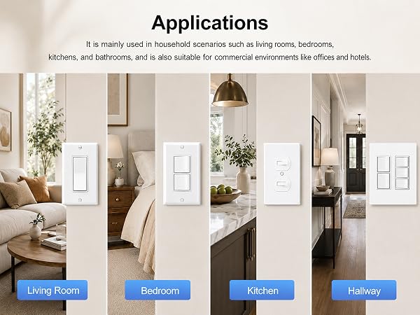 UL Certified Decora Light Switch Complete Installation Set