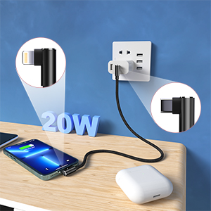 right angle lightning cable 1 foot iphone charger