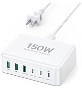 USB C Fast Charger Block, 150W Max 6-Port USB Charging Station Hub Cube | PD65W USB Power Strip f...
