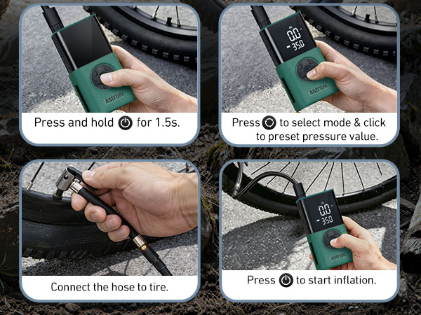 Bike Pump tire inflator portable air compressor e bike accessories
