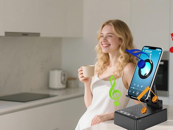 Cell Phone Stand with Wireless Bluetooth Speaker
