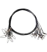 Facikono Fishing Leaders Line Steel Leaders Fishing Saltwater 125LB Fishing Leaders with Swivels ...