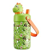 Kids Water Bottle for School: 2-in-1 Straw Spout Lid with Soft Animal Head, Leakproof