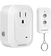 SURAIELEC Remote Control Outlet, 100FT Long Range Wireless Light Switch, No Interference, Indoor ...