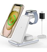 CIYOYO 3 in 1 Wireless Charging Station, Wireless Charger Stand for Multiple Apple Devices, Wirel...