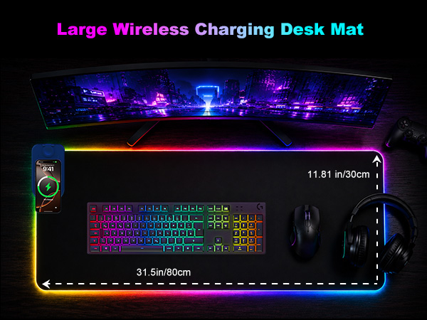 3 in 1 Wireless Charging RGB Gaming Mouse Pad