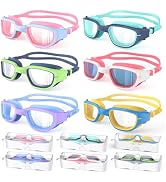 Zeligerstar Kids Swim Goggles, 6 Pack Swimming Goggles for Kids 6-14, Anti-Fog UV Protection Pool...