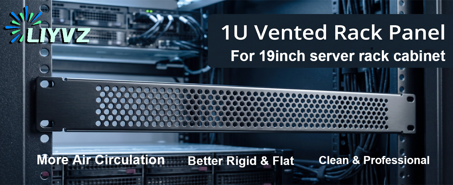 1U vented rack panel