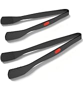 Beijiyi Silicone Kitchen Tongs for Cooking, 9" & 12", Heat Resistant, Black | BPA-Free Silicone T...